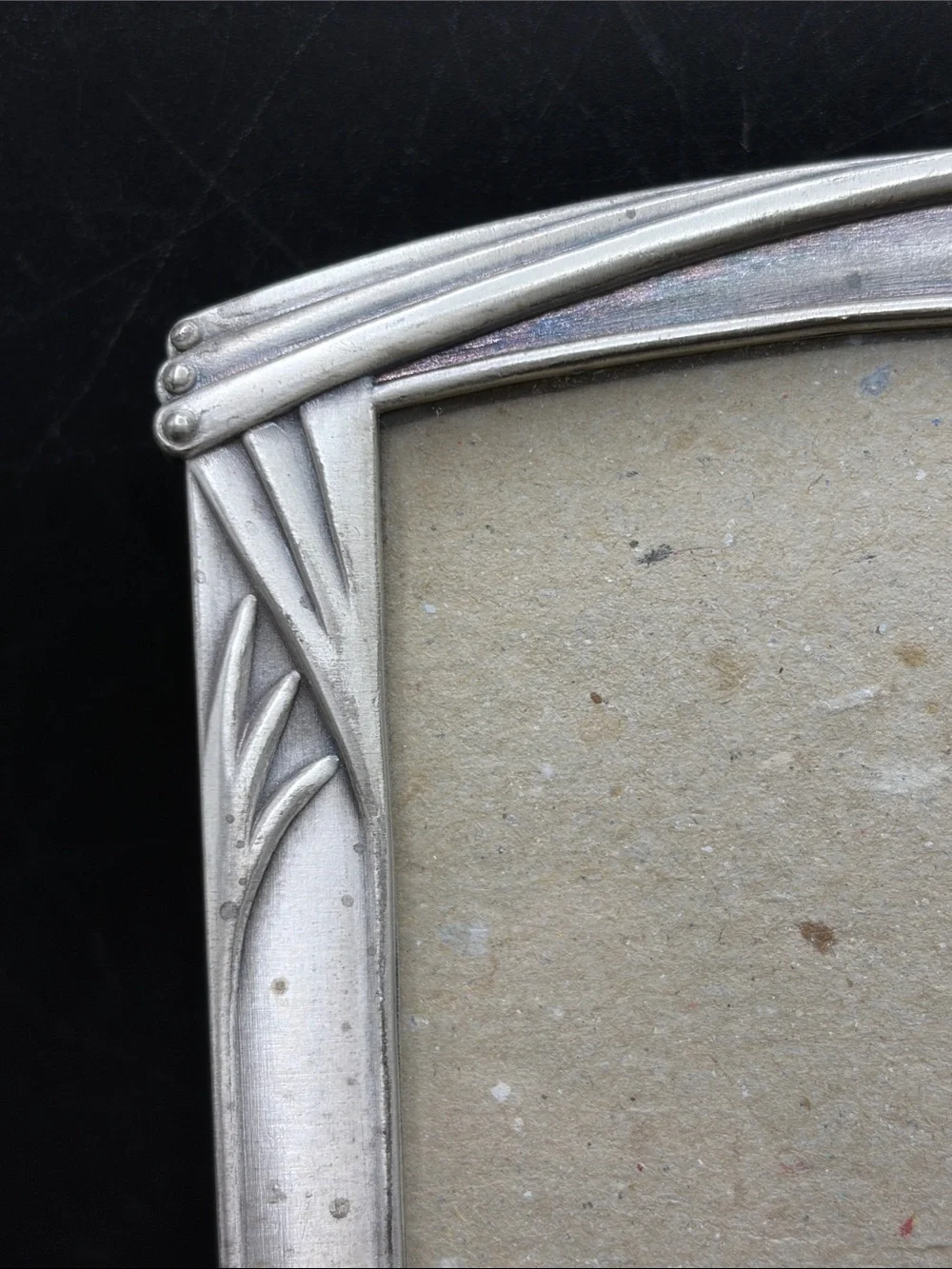 Vintage Art Deco Style Silver Tone Metal Picture Frame Photo Display